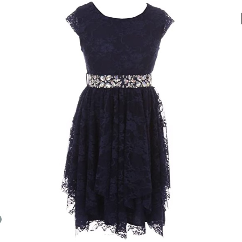 New Navy dress with sequins on belt